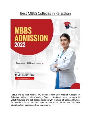 Best MBBS Colleges in Rajasthan
