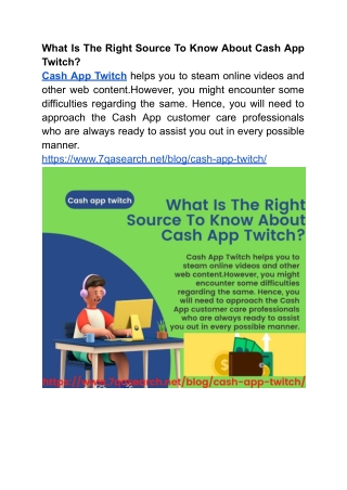 What Is The Right Source To Know About Cash App Twitch?