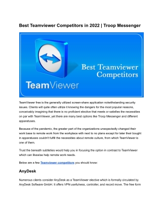 Best Teamviewer Competitors in 2022 _ Troop Messenger