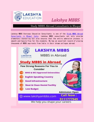 Study MBBS Abroad Consultants in Bhopal