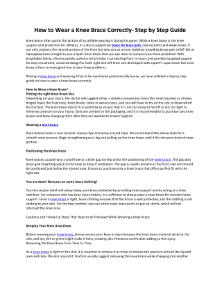 Hansaplast - How to Wear a Knee Brace Correctly- Step by Step Guide