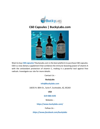 C60 Capsules | BuckyLabs.com