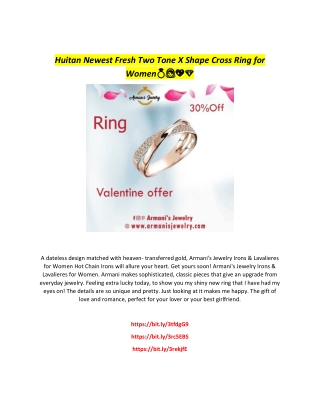 Huitan Newest Fresh Two Tone X Shape Cross Ring for Women