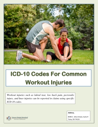 ICD-10 Codes For Common Workout Injuries