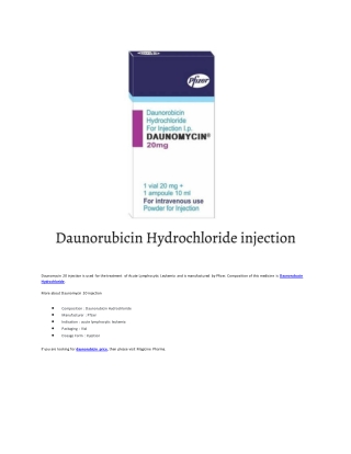 Daunomycin 20 injection