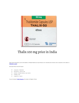 Thalix 50 and 100 capsule
