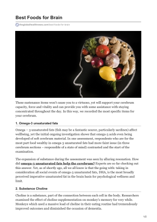 Best Foods for Brain