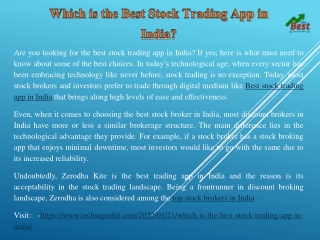 Which is the Best Stock Trading App in India