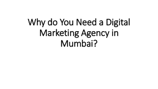 Why do You Need a Digital Marketing Agency in Mumbai?