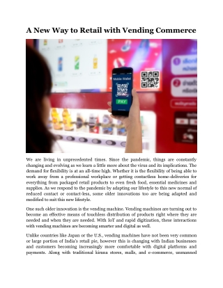 A New Way to Retail with Vending Commerce