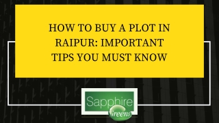 HOW TO BUY A PLOT IN RAIPUR IMPORTANT TIPS YOU MUST KNOW