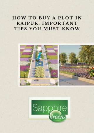 HOW TO BUY A PLOT IN RAIPUR IMPORTANT TIPS YOU MUST KNOW