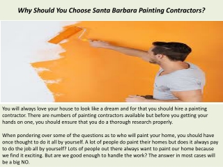 Why Should You Choose Santa Barbara Painting Contractors?