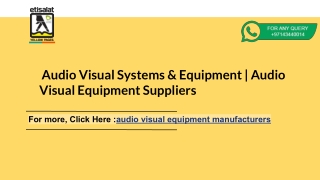 Audio Visual Systems & Equipment | Audio Visual Equipment Suppliers