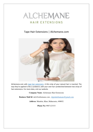 Tape Hair Extensions | Alchemane.com