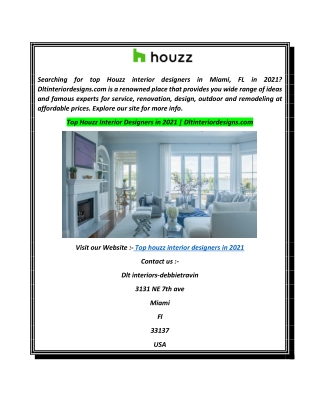 Top Houzz Interior Designers in 2021  Dltinteriordesigns.com