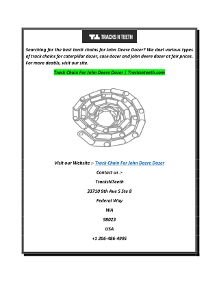 Track Chain For John Deere Dozer  Tracksnteeth.com