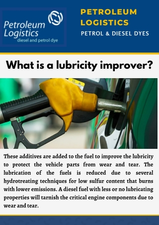 Petroleum Logistics offers effective solution of diesel lubricity improver