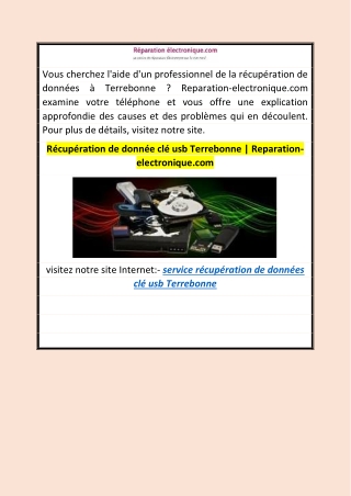 Récupération de donnée clé usb Terrebonne  Reparation-electronique.com