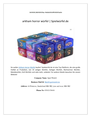 arkham horror würfel | Spielwürfel.de