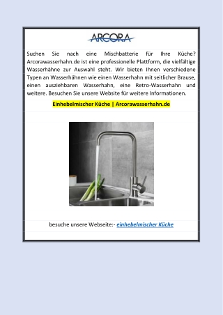 Einhebelmischer Küche  Arcorawasserhahn.de