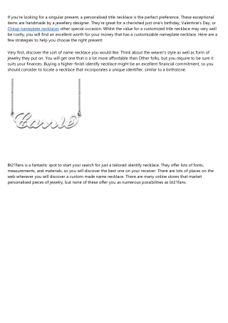Where Will custom name necklace Be 1 Year From Now?