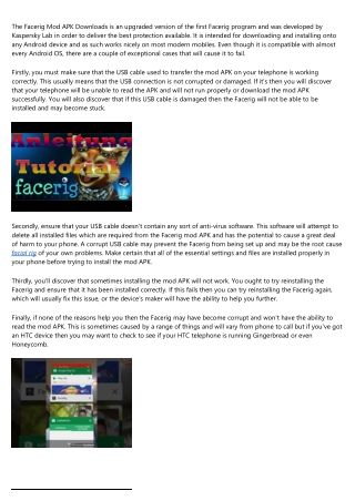 Why Does the Facerig Mod APK Fail?