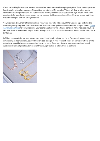 20 Up-and-Comers to Watch in the custom made necklaces with names Industry