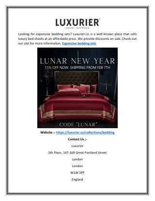 Expensive Bedding Sets  Luxurier.co