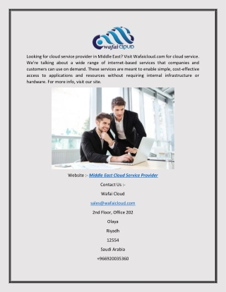 Middle East Cloud Service Provider | Wafaicloud.com