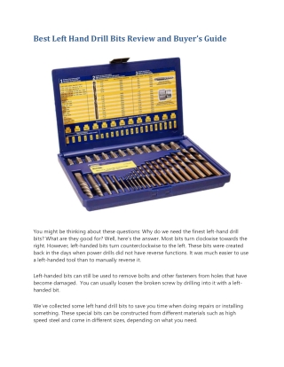 Best Left Hand Drill Bits Review and Buyer’s Guide