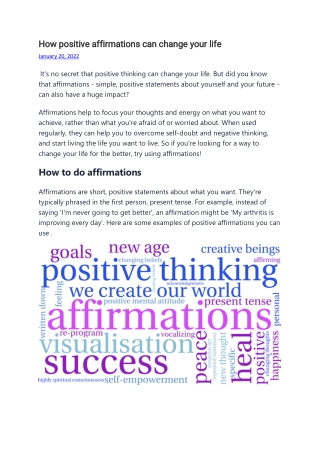 How positive affirmations can change your life