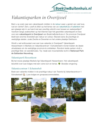 Vakantieparken in Overijssel