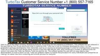 TurboTax Customer Support Number  1 (800) 557-7165