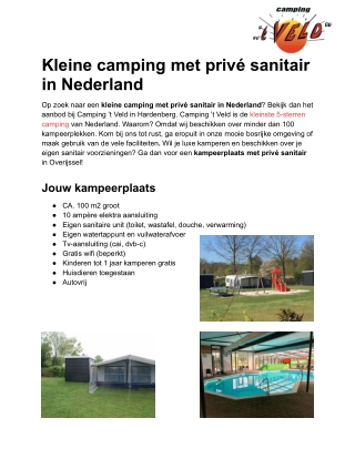 Kleine camping met privé sanitair in Nederland