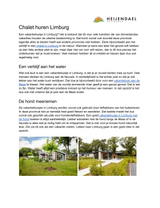 Chalet huren Limburg