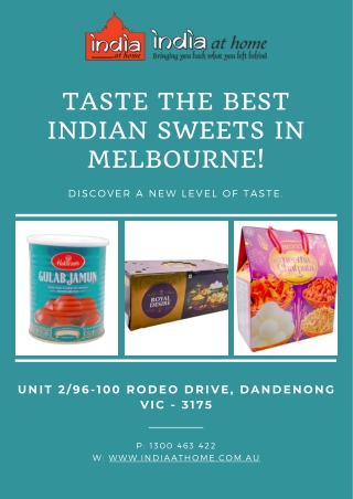 Taste The Best Indian Sweets in Melbourne!