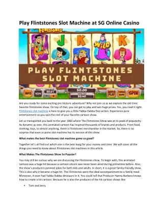 Play Flintstones Slot Machine