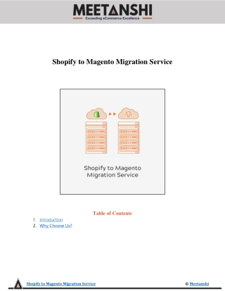 Shopify to Magento Migration Service