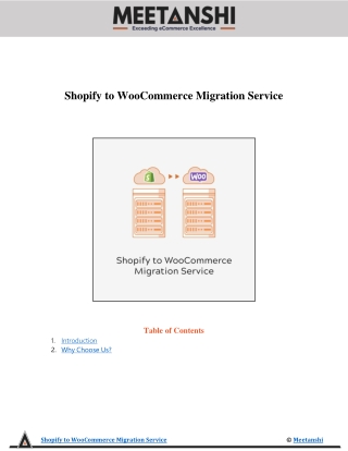 Shopify to WooCommerce Migration Service