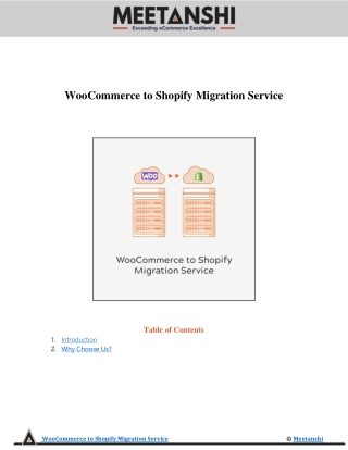 WooCommerce to Shopify Migration Service