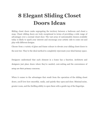 8 Elegant Sliding Closet Doors Ideas