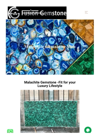 Malachite Slabs | Malachite Slabs supplier in India | Fusion Gemstones