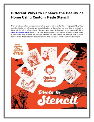 Different ways to enhance the beauty of home using custom made stencil