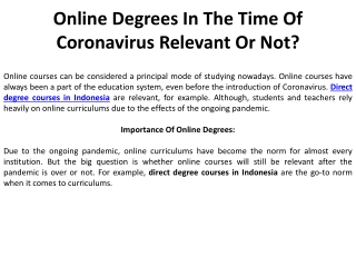 Is Earning An Online Degree Still Valuable During A Coronavirus Outbreak