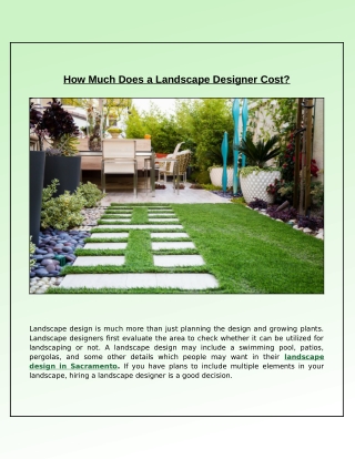 How Much Should I Expect to Pay for a Landscape Design?