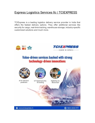 Express Logistics Services llc  | TCIEXPRESS