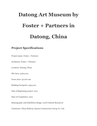 Datong Art Museum by Foster   Partners in Datong, China