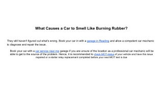 What Causes a Car to Smell Like Burning Rubber_