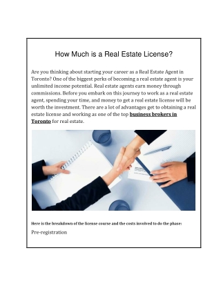 How Much is a Real Estate License?